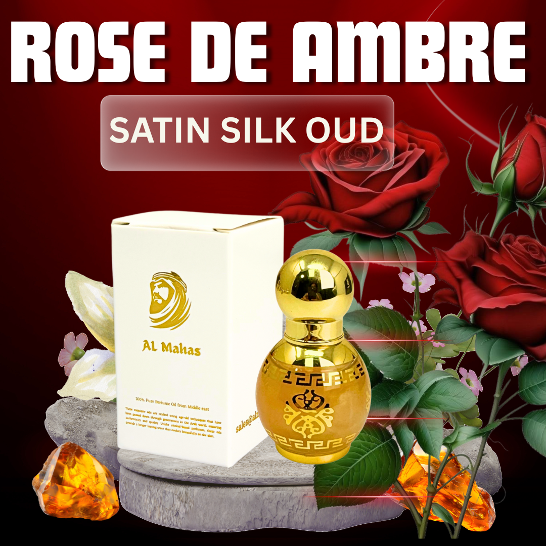 Rose De Ambre (10 ML)Long Lasting Unisex 100% Pure Perfume Oil. Notes: Rose (Bulgarian and Turkish), oud (Agarwood), vanilla, and violet. (Copy)