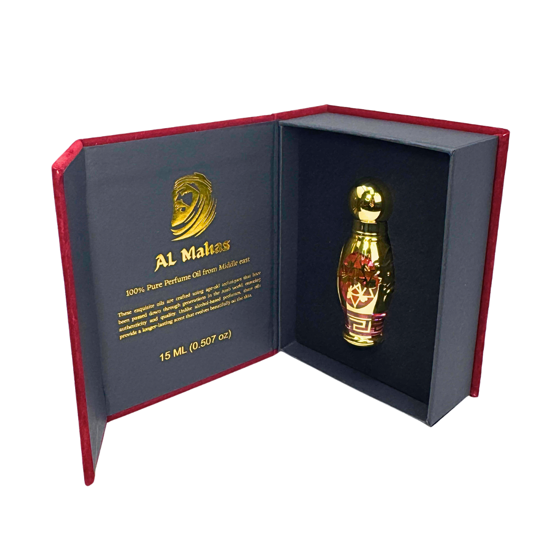 Arabian Rose – 15ML Roll-On Perfume Oil for Women | AL Mahas Perfumes | Floral & Fruity Fragrance with Peach, Blackberry, Taif Rose, Ylang-Ylang, Amber & Sandalwood | Alcohol-Free