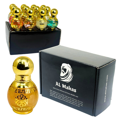 Aqua Drive – Wholesale Pack - (10ML x 12 units) Roll-On Perfume Oil for Men | AL Mahas Perfumes | Aromatic & Spicy Fragrance with Lime, Absinthe, Black Pepper, Cedarwood & Amber | Alcohol-Free
